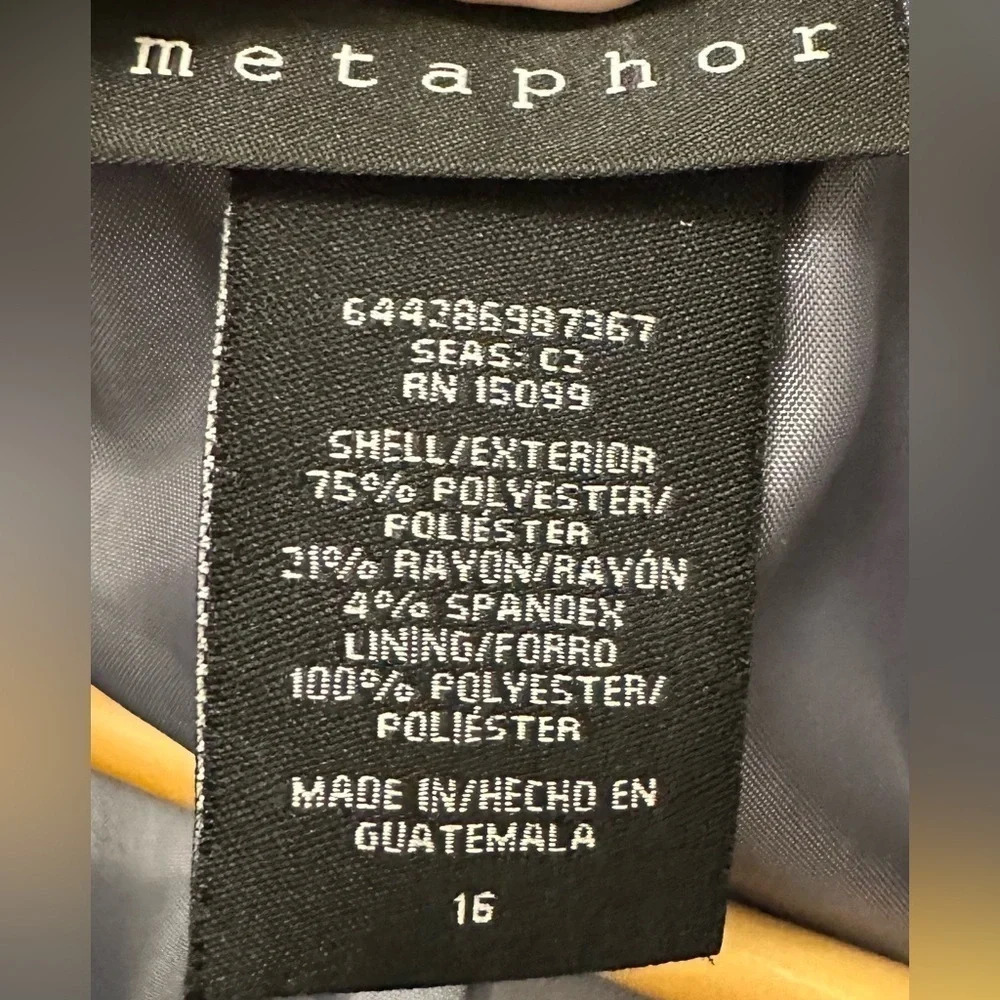 Metaphor Women’s Black Suit Jacket Blazer Size 16 - Picture 5 of 5